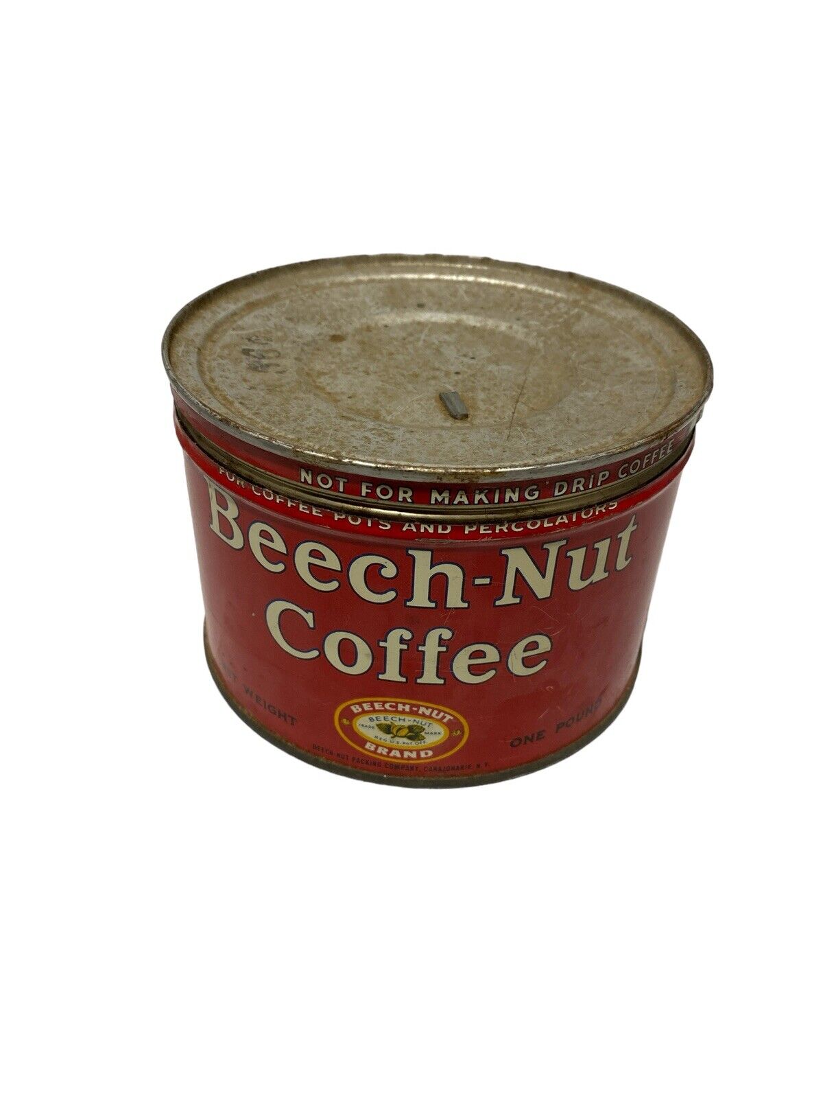 Vintage Coffee Tin BEECH-NUT COFFEE Advertising Collectible
