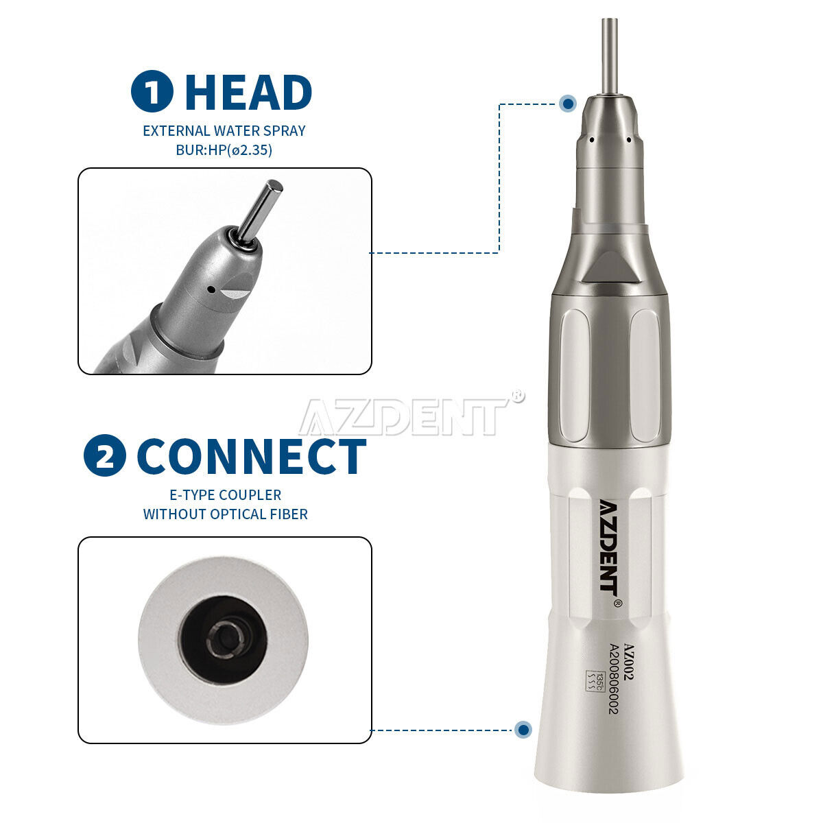AZDENT Dental E-generator LED High Speed/Low Speed Handpiece Kit 2Hole/4Hole