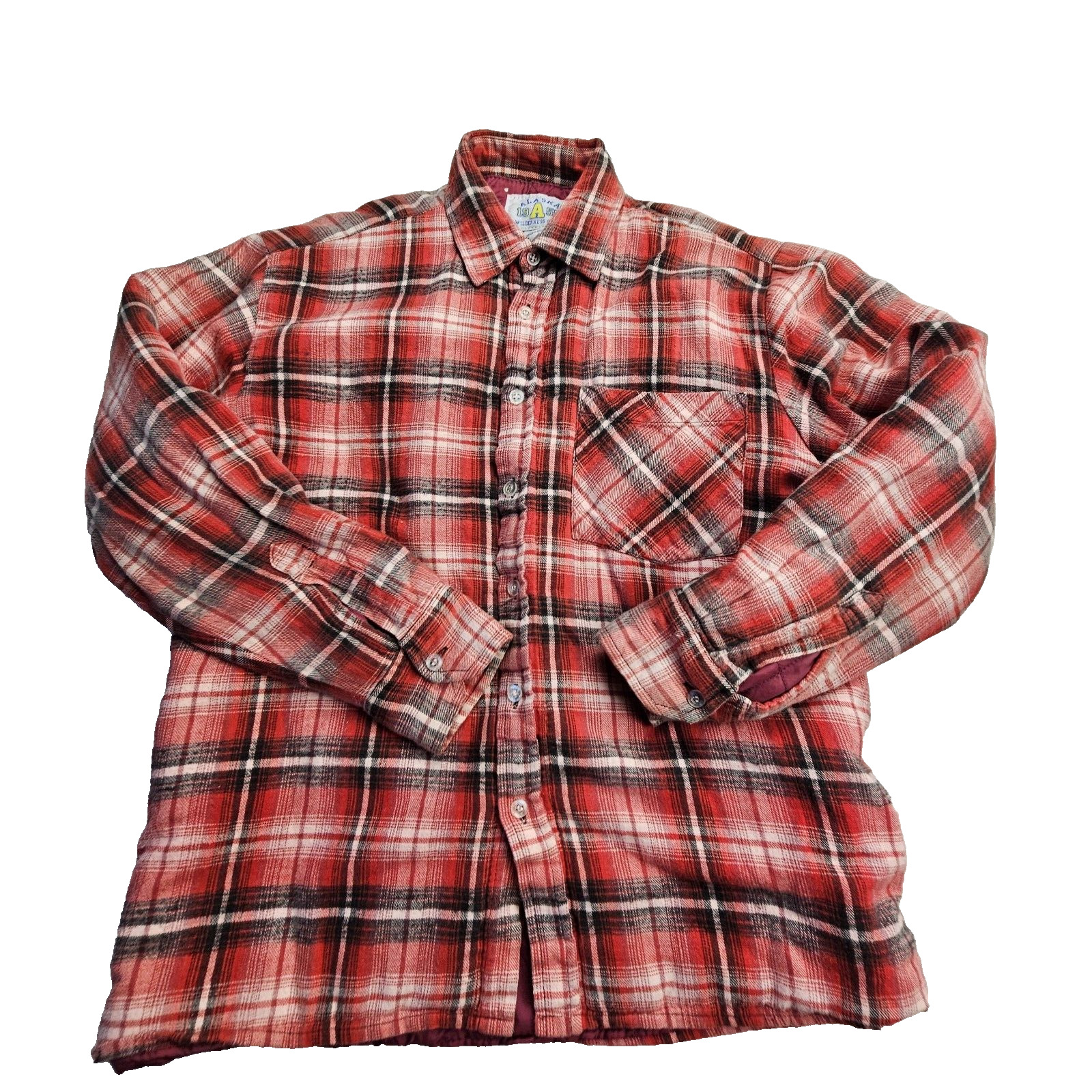 Alaska 1959 Wilderness Gear Mens Flannel Shirt Insulated Medium Red Plaid