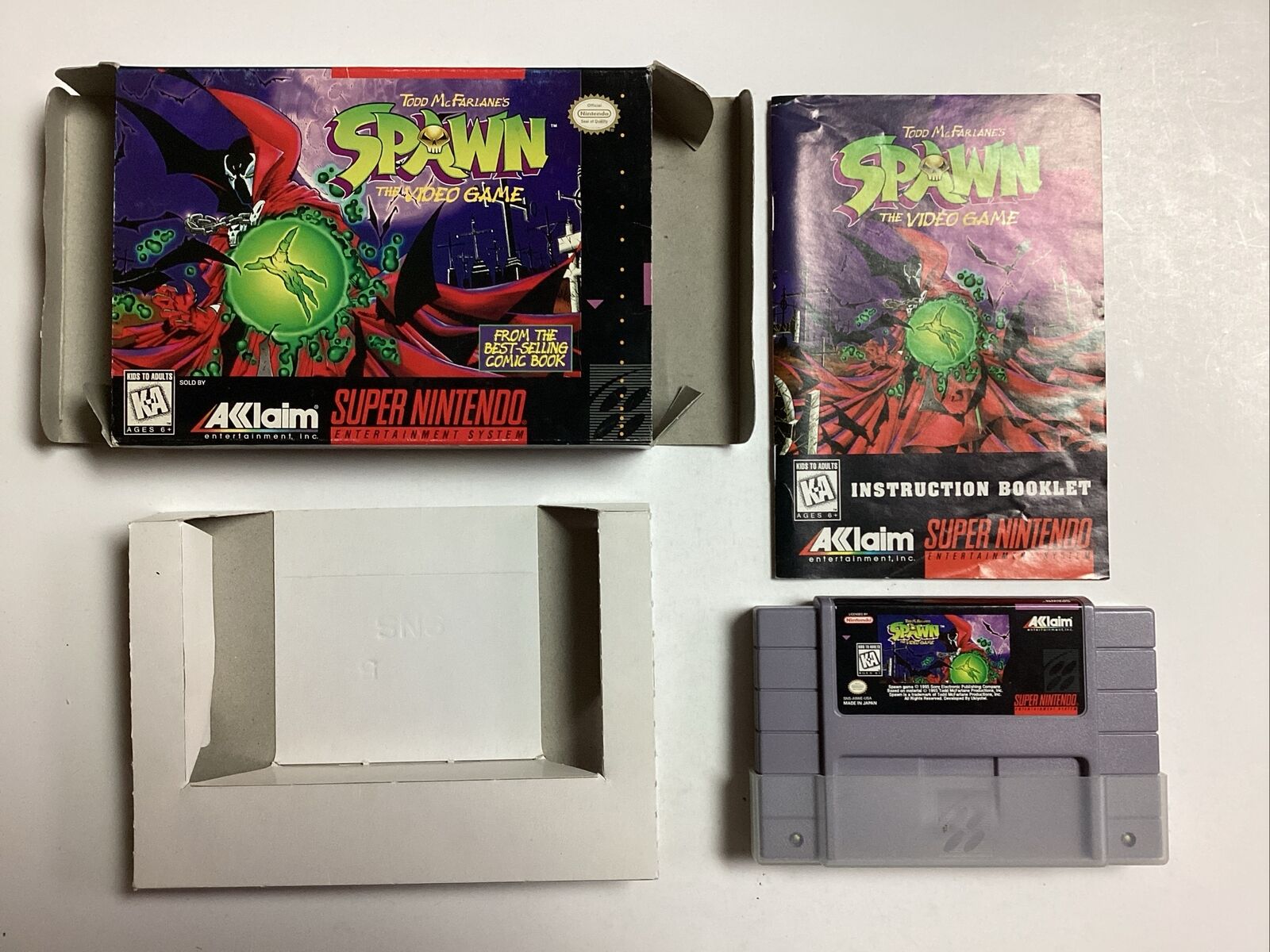 Todd McFarlane\'s Spawn The Video Game- SNES Complete TESTED CIB