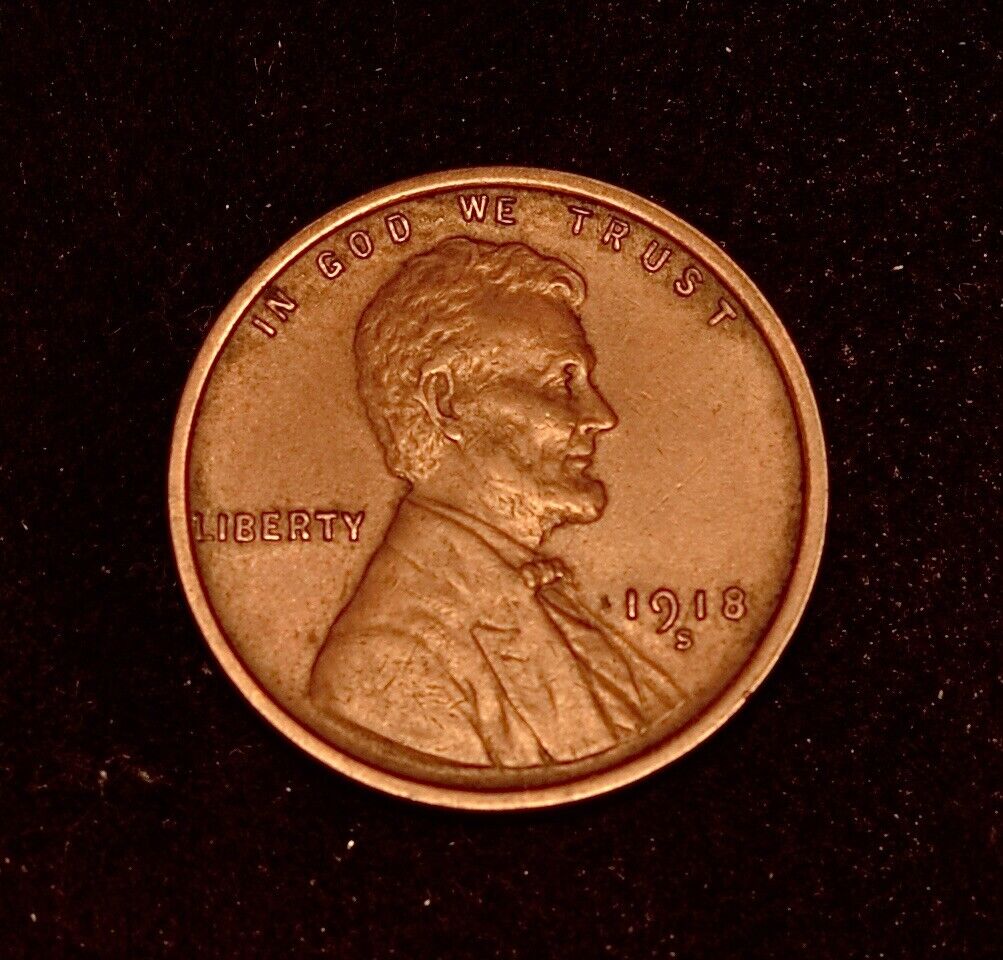 1918 s lincoln cent wheat penny UNC