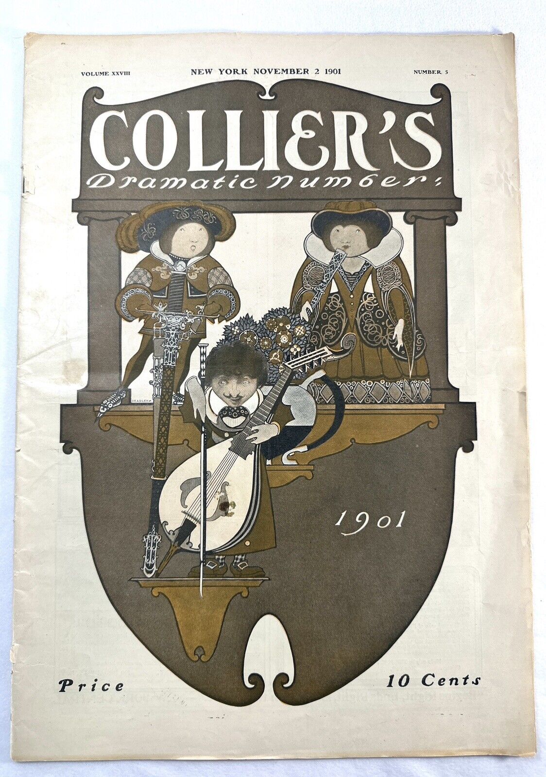 Antique Collier’s Magazine Newspaper Nov 2, 1901 Dramatic Numbers 