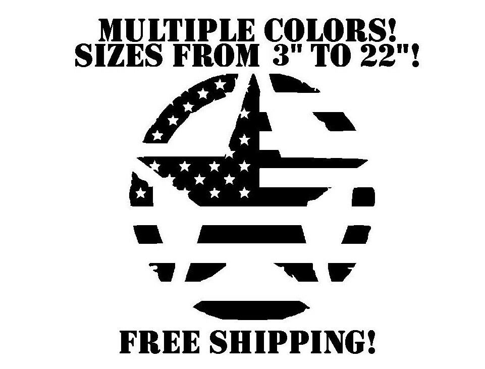 Army Star Vinyl Decal USA Flag American Distressed Military Sticker Hood Door