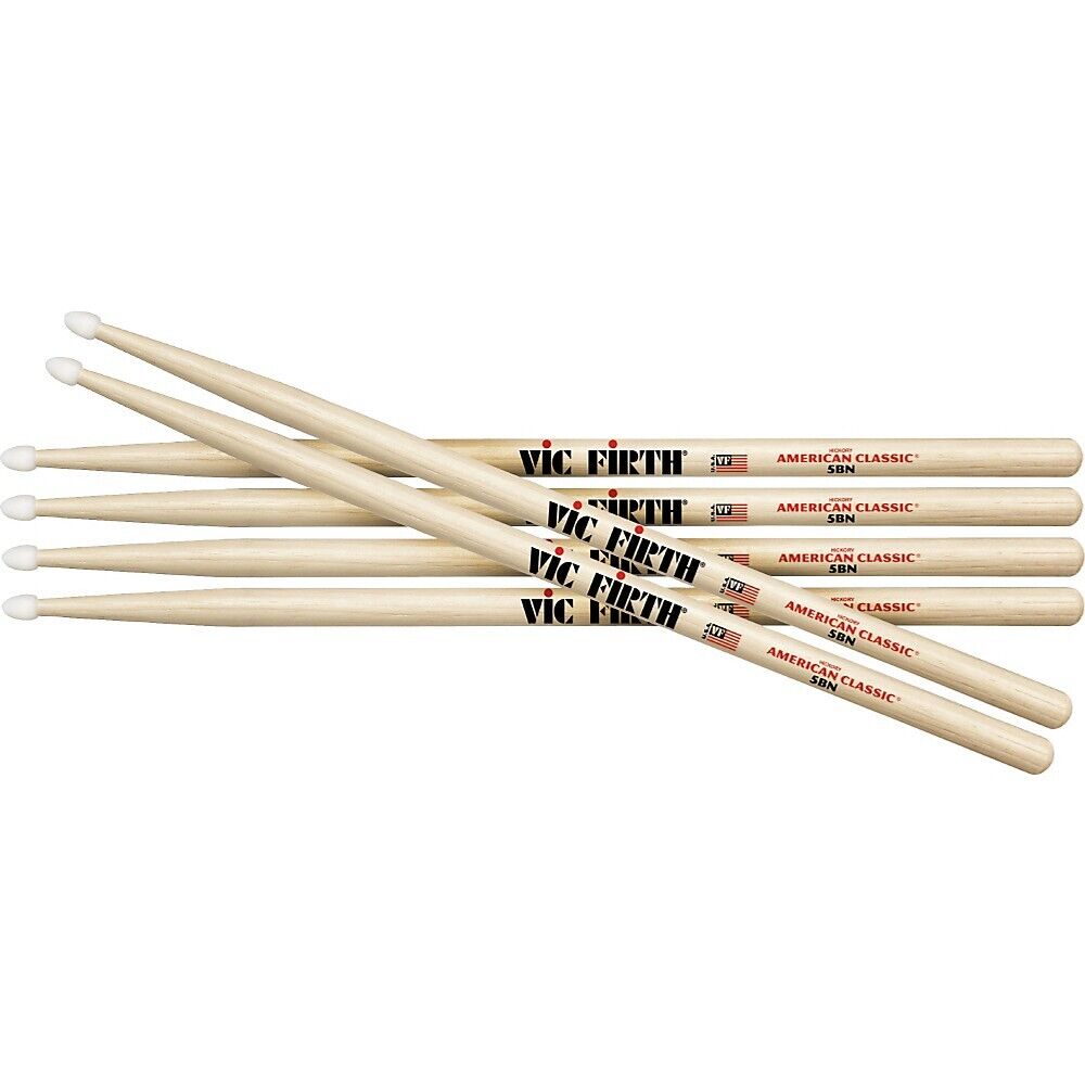 Vic Firth 3-Pair American Classic Hickory Drumsticks Wood 5B