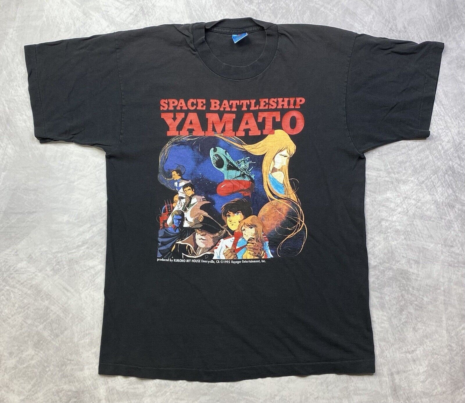 Vintage 1995 Space Battleship Yamato T-Shirt Size Large Double Sided