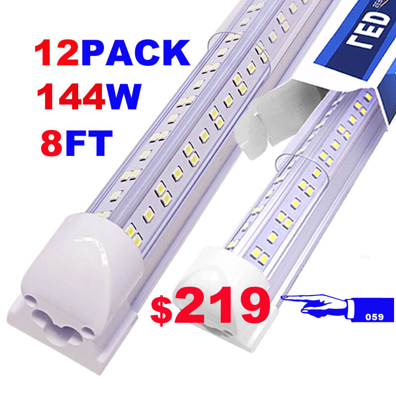 8FT Led Tube Light Bulbs 8Foot 144W 8\' Led Shop Light 6500K LED Bulb Fixture LED
