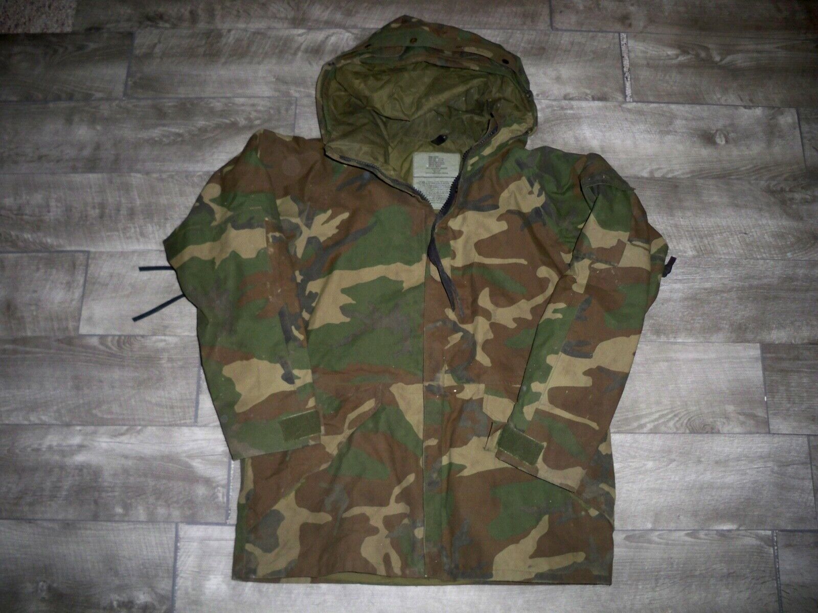 Vtg US Army Camo Parka Cold Weather Jacket Shirt Military Clothes Uniform Size M