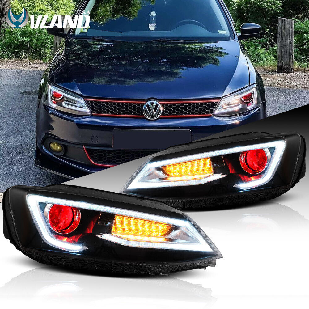 2011-2018 Volkswagen VW Jetta Headlights For TSI/TDI/GLI Demon Eyes Front Lights