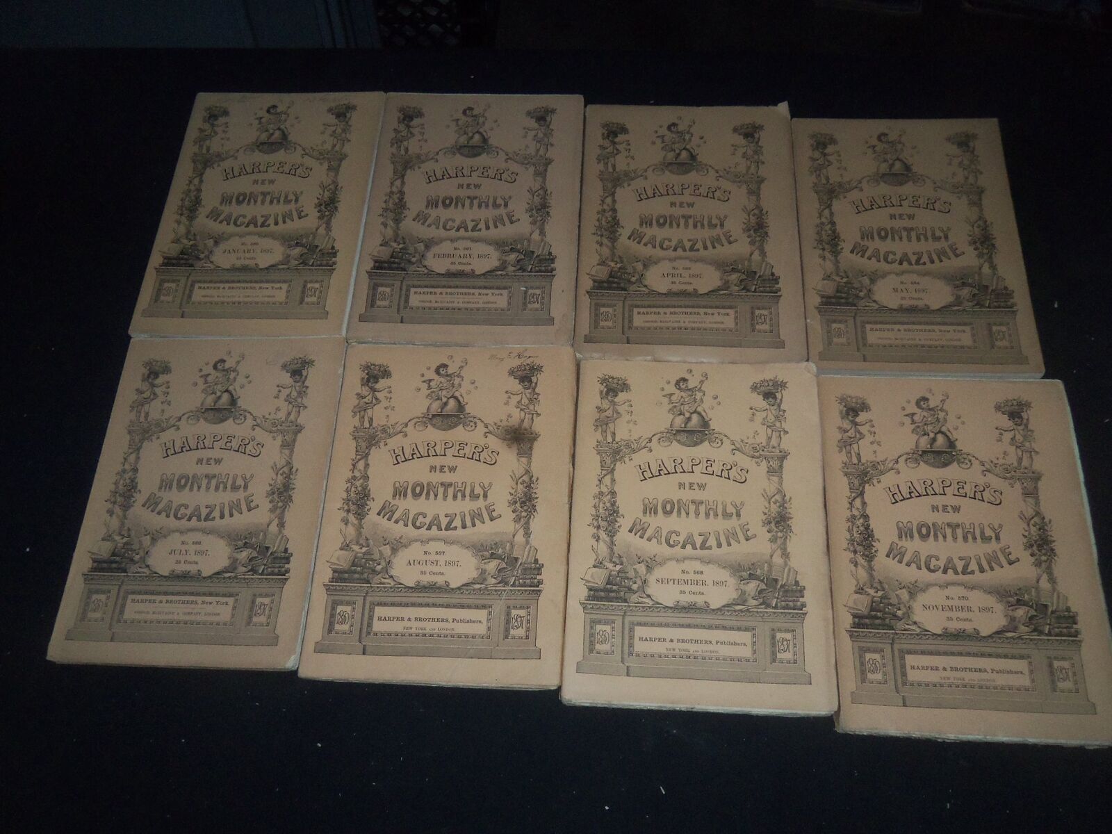 1897 HARPER\'S MONTHLY MAGAZINE LOT 8 ISSUES - NICE ILLUSTRATIONS & ADS - WR 1424