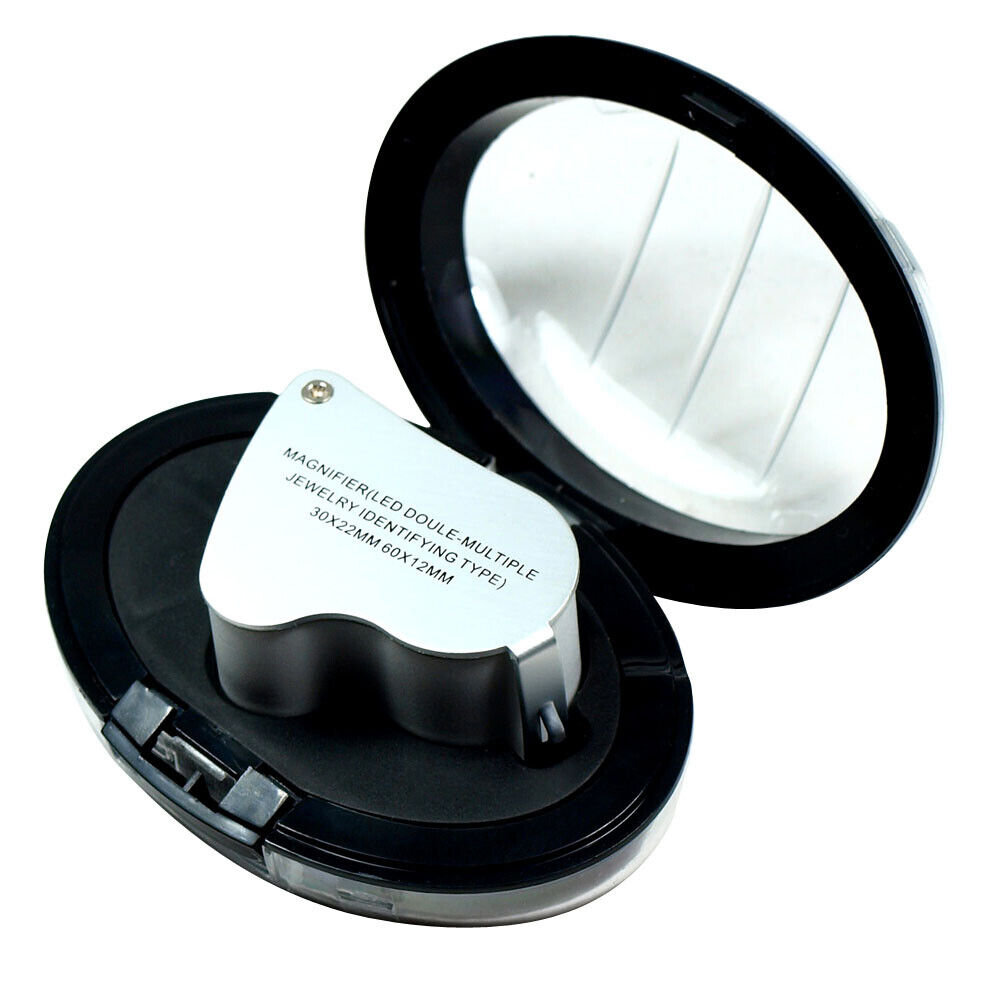 Illuminated 30X - 60X Jewelers Loupe Lighted Magnifier US 