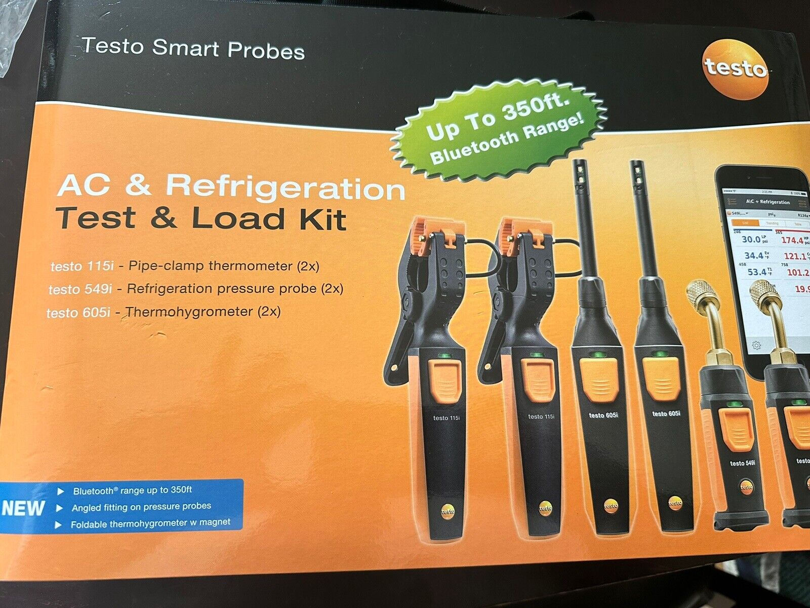 Testo 0563 0009 Smart Probes AC & Refrigeration Test and Load Kit New In Box.