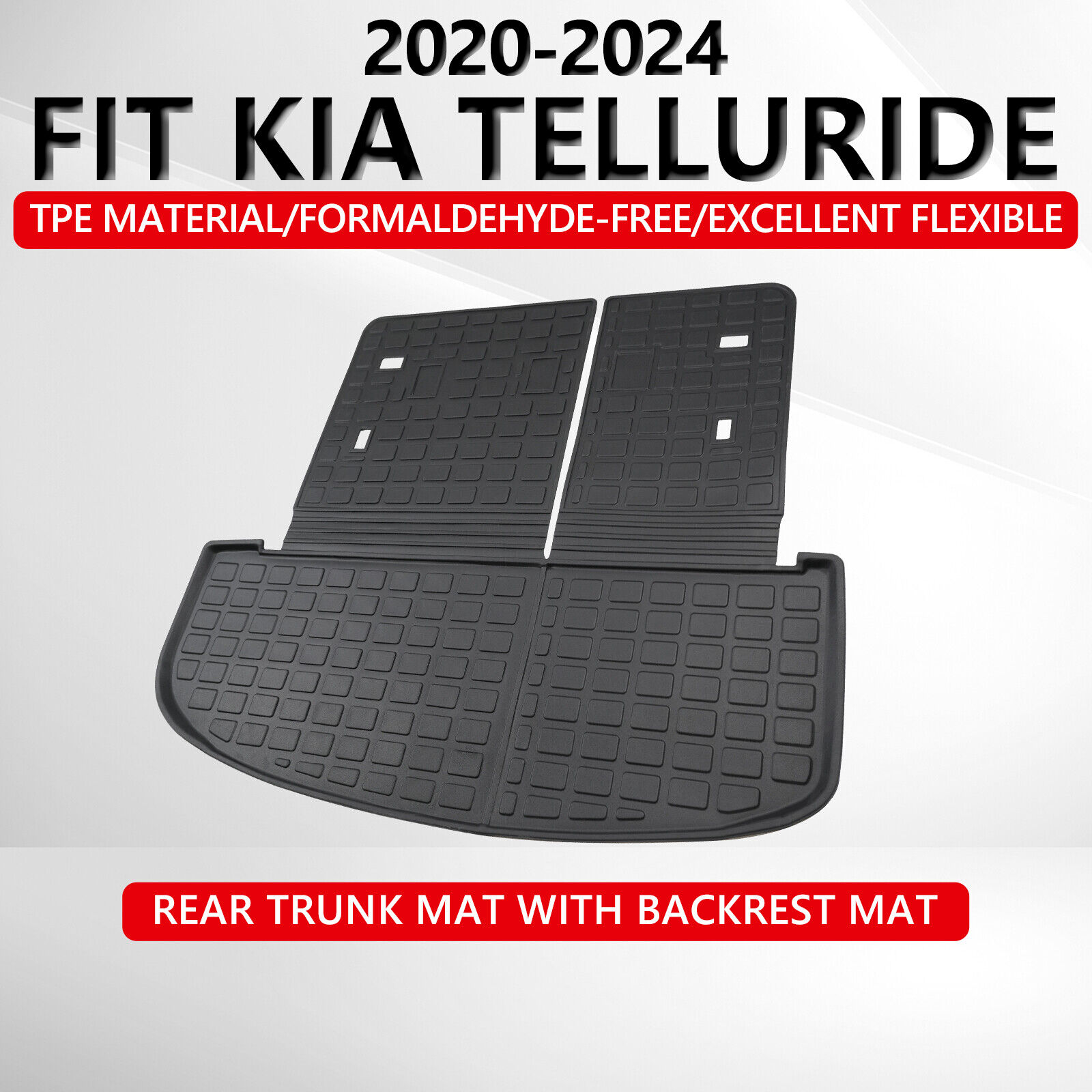 For 2020-2024 Kia Telluride Floor Mats Cargo Liner with Backrest Mats Cargo Mat