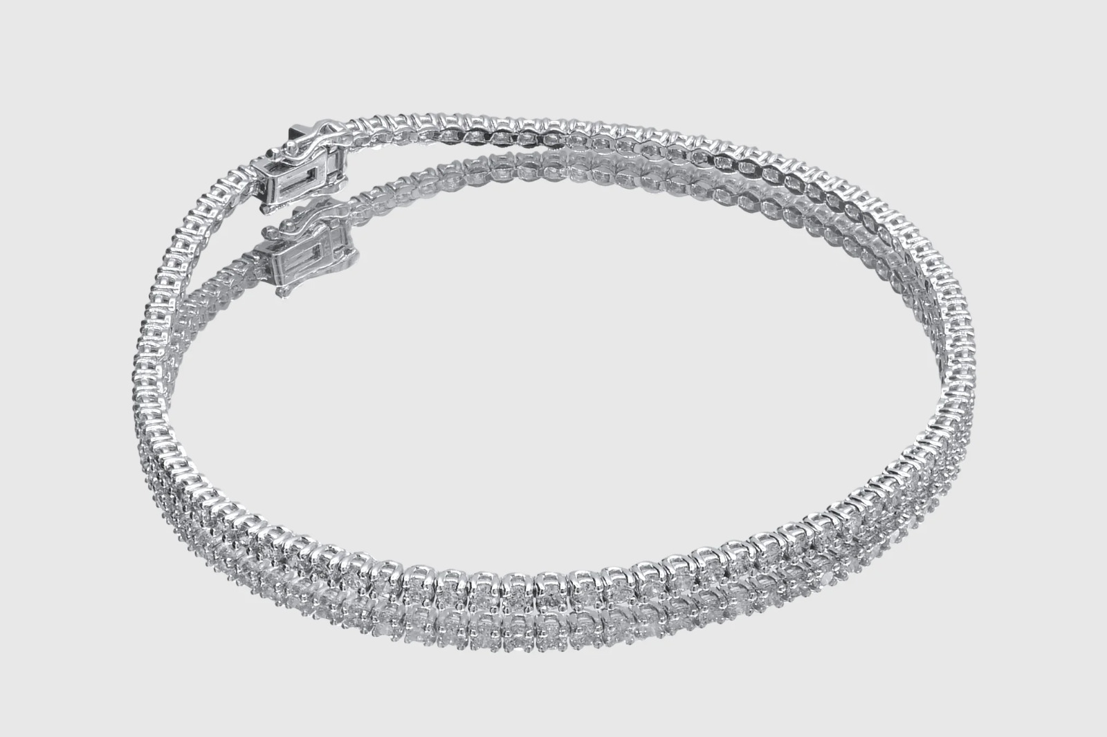Stunning 2 Carat Natural Diamond Tennis Bracelet in 14K White Gold, 7 Inch