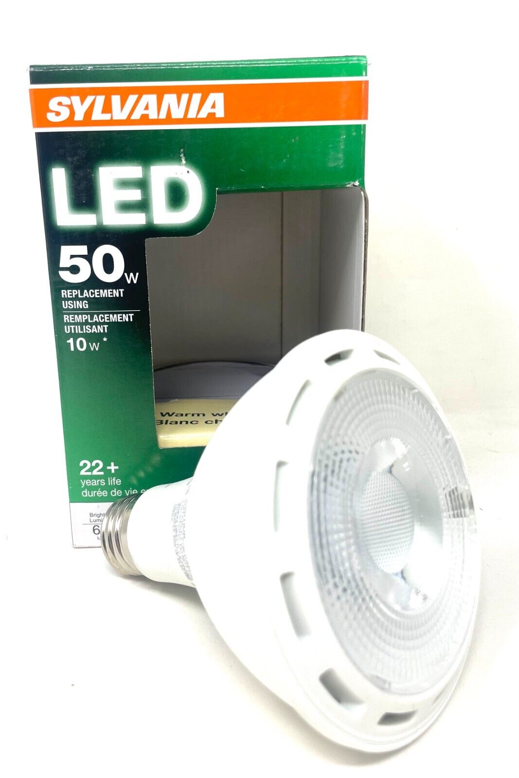 Sylvania LED 50W=10W PAR30LN Long Neck Flood Warm White Dimmable 120V Light Bulb