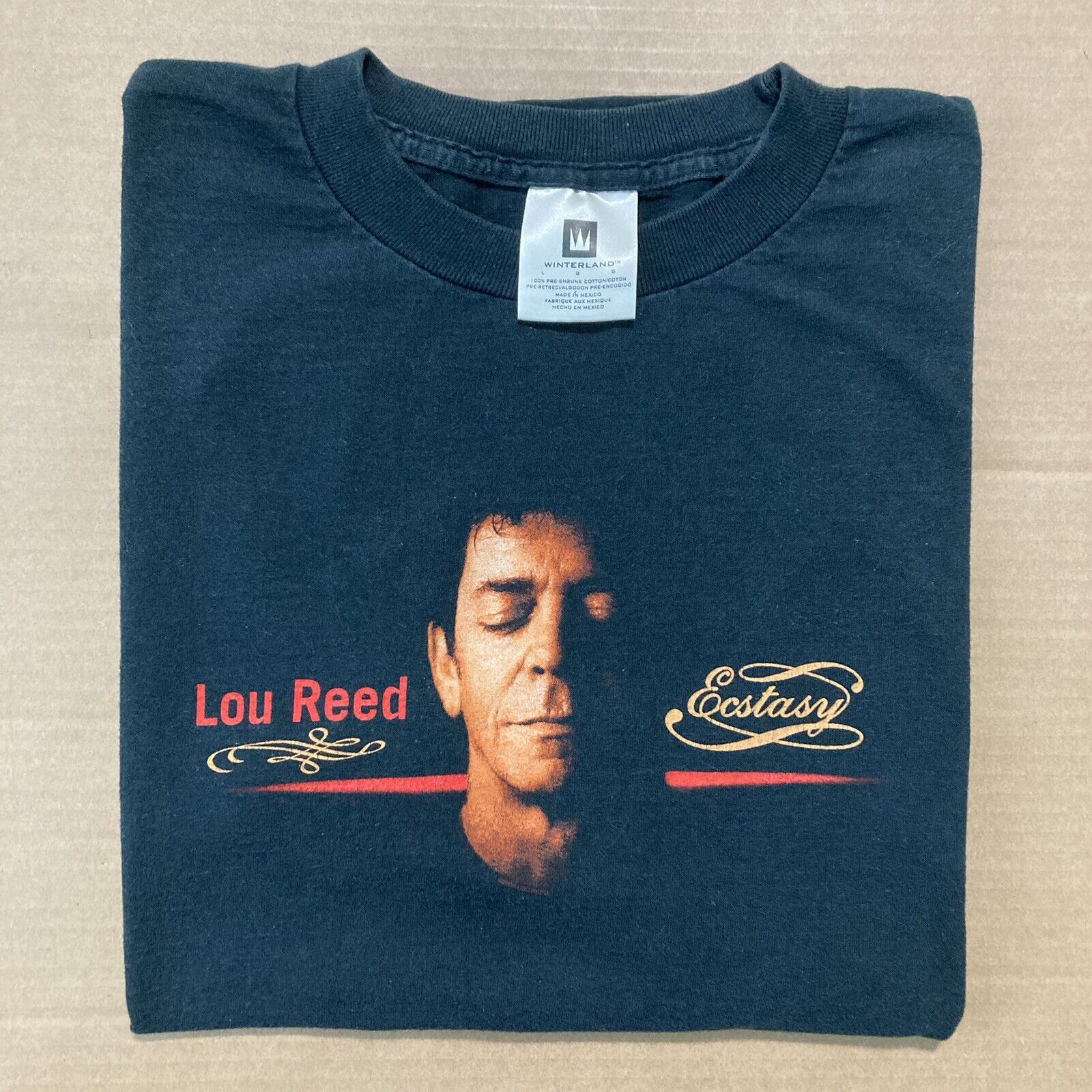 Vintage Lou Reed ECSTASY TOUR T-Shirt Sz L Velvet Underground Winterland 2000