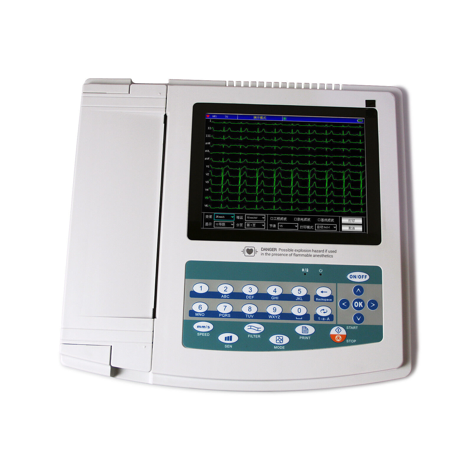CONTEC Touch Screen 12-Lead 12-Channel Electrocardiograph ECG/EKG Machine FDA