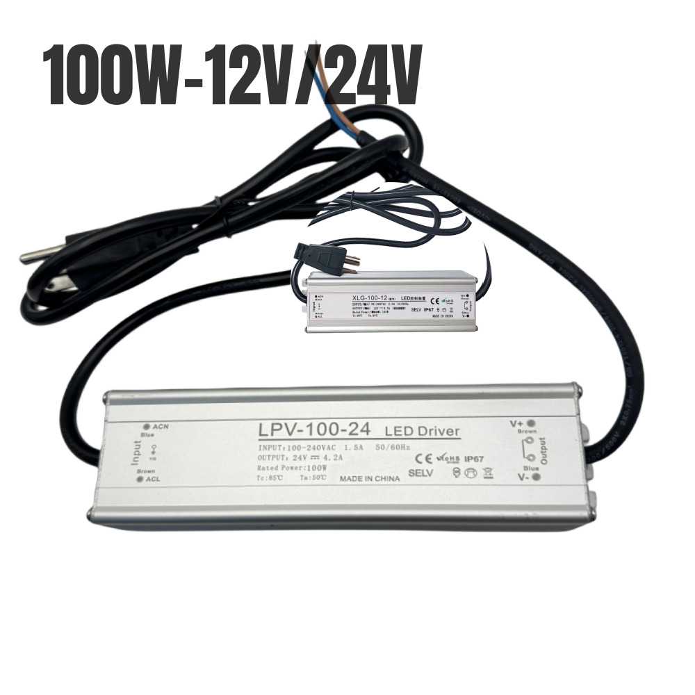 100W Power Supply AC110V to DC12V LED Driver Transformer Adapter Waterproof IP67