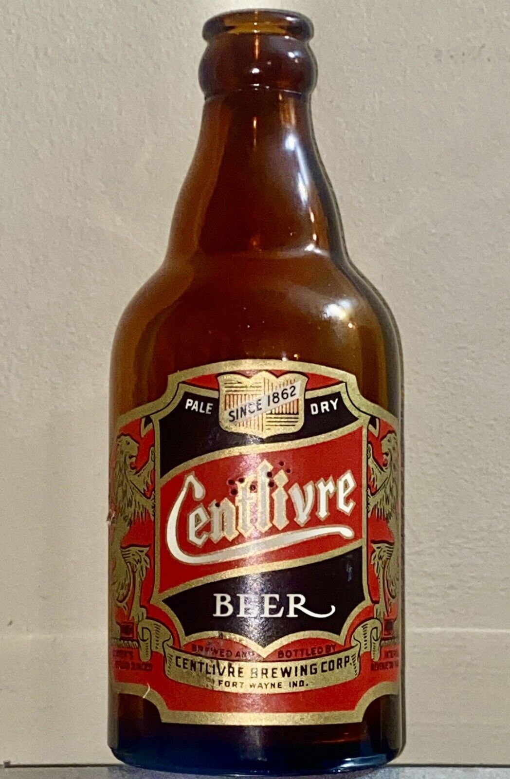 CENTLIVRE Steinie Beer Bottle, Centlivre Brewing Corp., IRTP, Fort Wayne, IN.