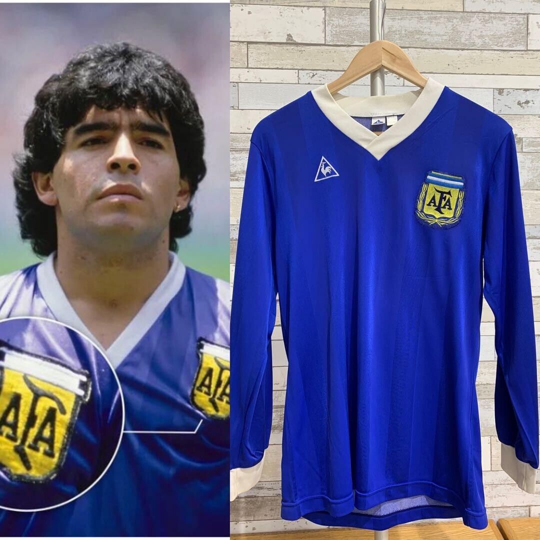 ARGENTINA 1986 Away L/S Football Shirt Jersey Vintage Camiseta Maradona
