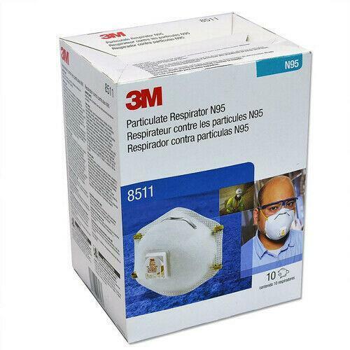 3M 8511 N95 Particulate Respirator with Cool Flow Exhalation Valve (Box of 10 co