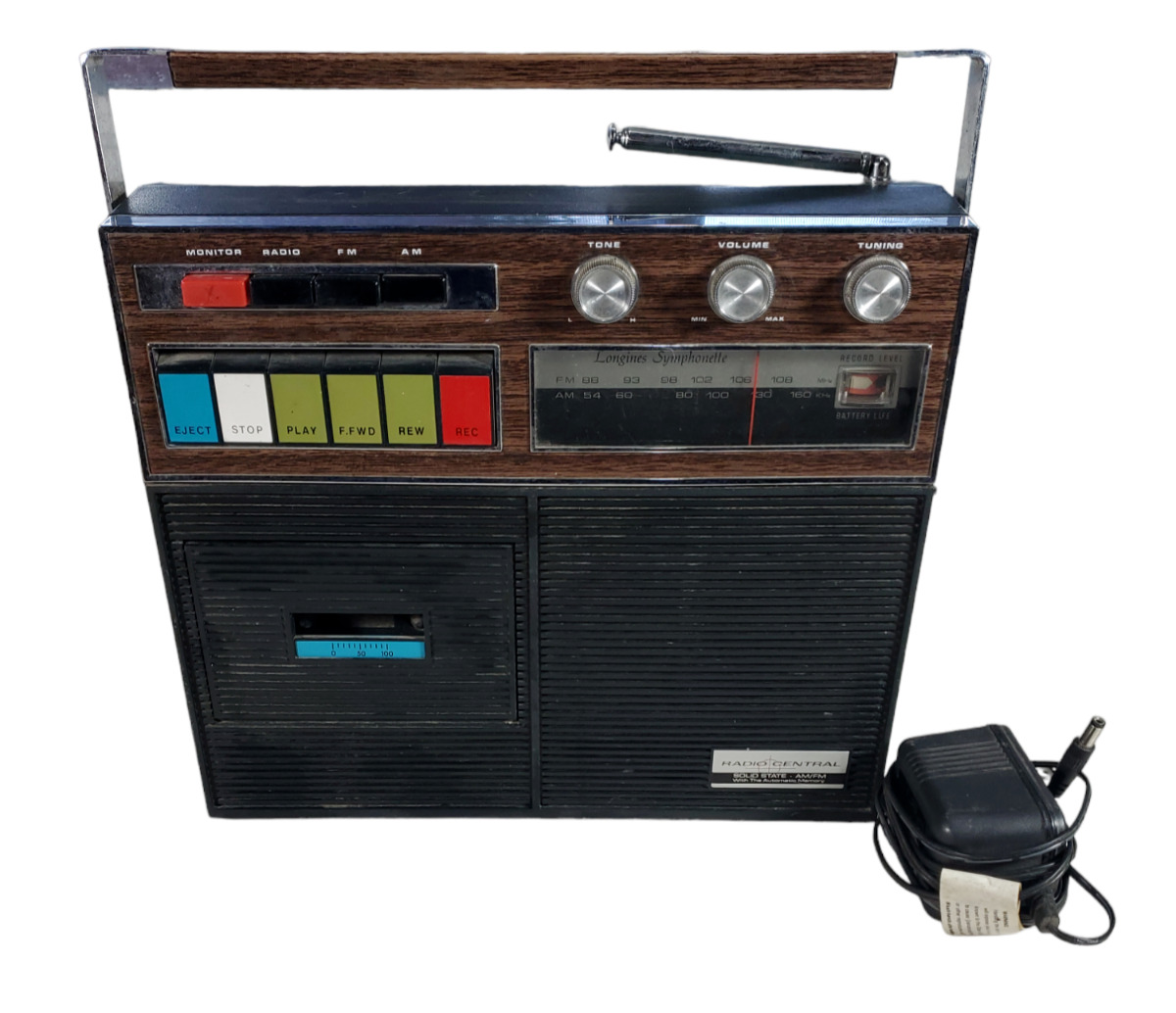 Longines Symphonette Radio Central Solid State AM/FM Cassette Player AC DC