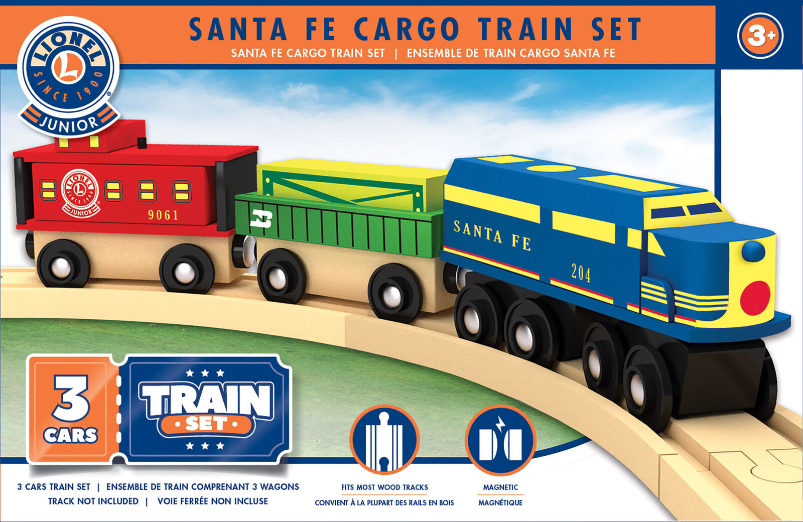 MasterPieces - Lionel - Sante Fe Cargo Wood Toy Train Set - 3-Piece