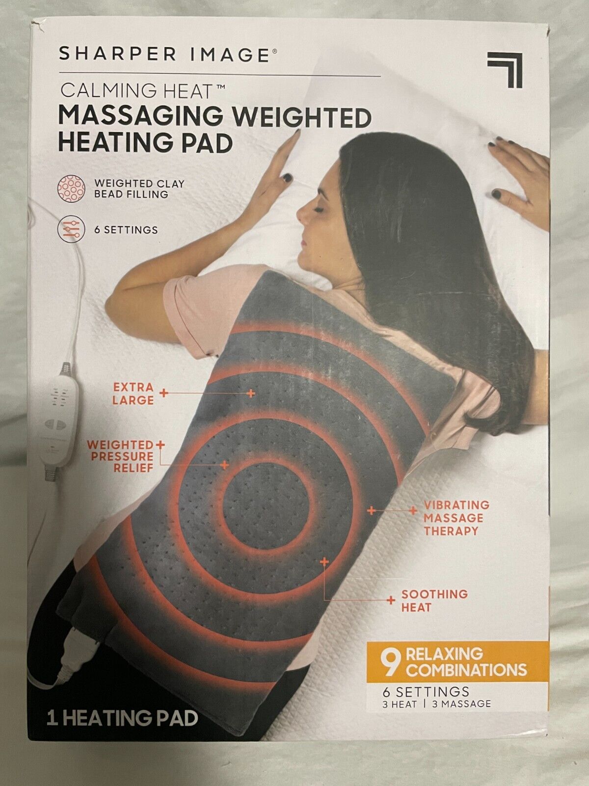 SHARPER IMAGE Massaging Weighted Heating Pad, 4 lb,  - NEW IN BOX