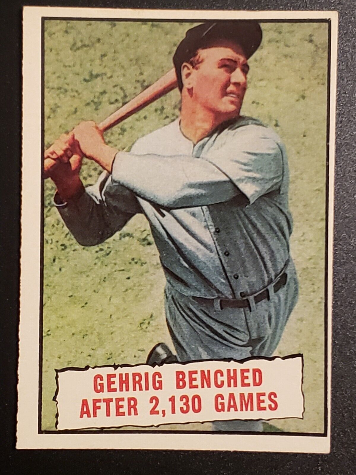 Set Break 1961 Topps Baseball EX-MT #405 Lou Gehrig Benched After 2,130 Games