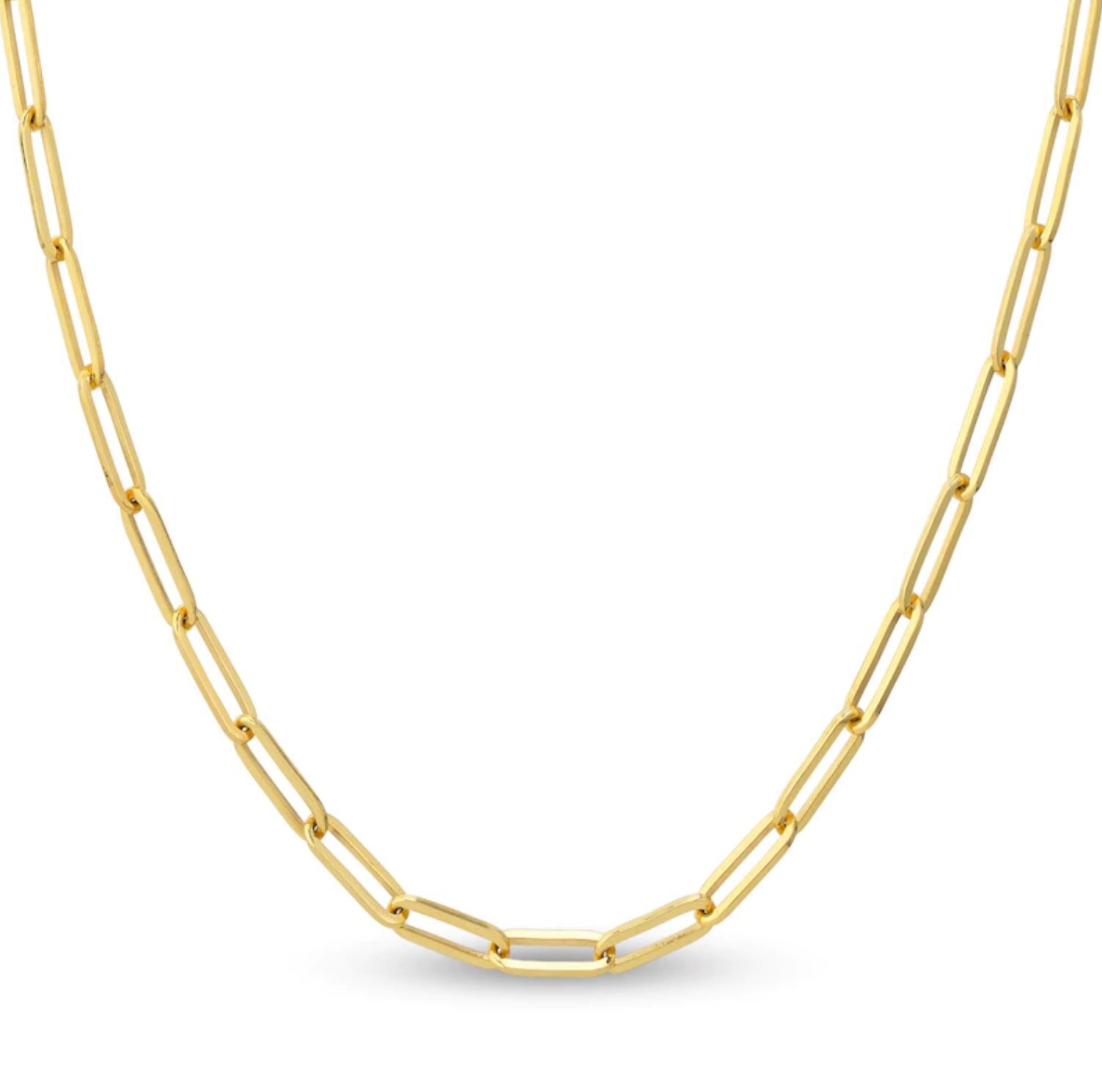 10K Yellow REAL GOLD  paper clip Link 3.1mm Chain Necklace 18\
