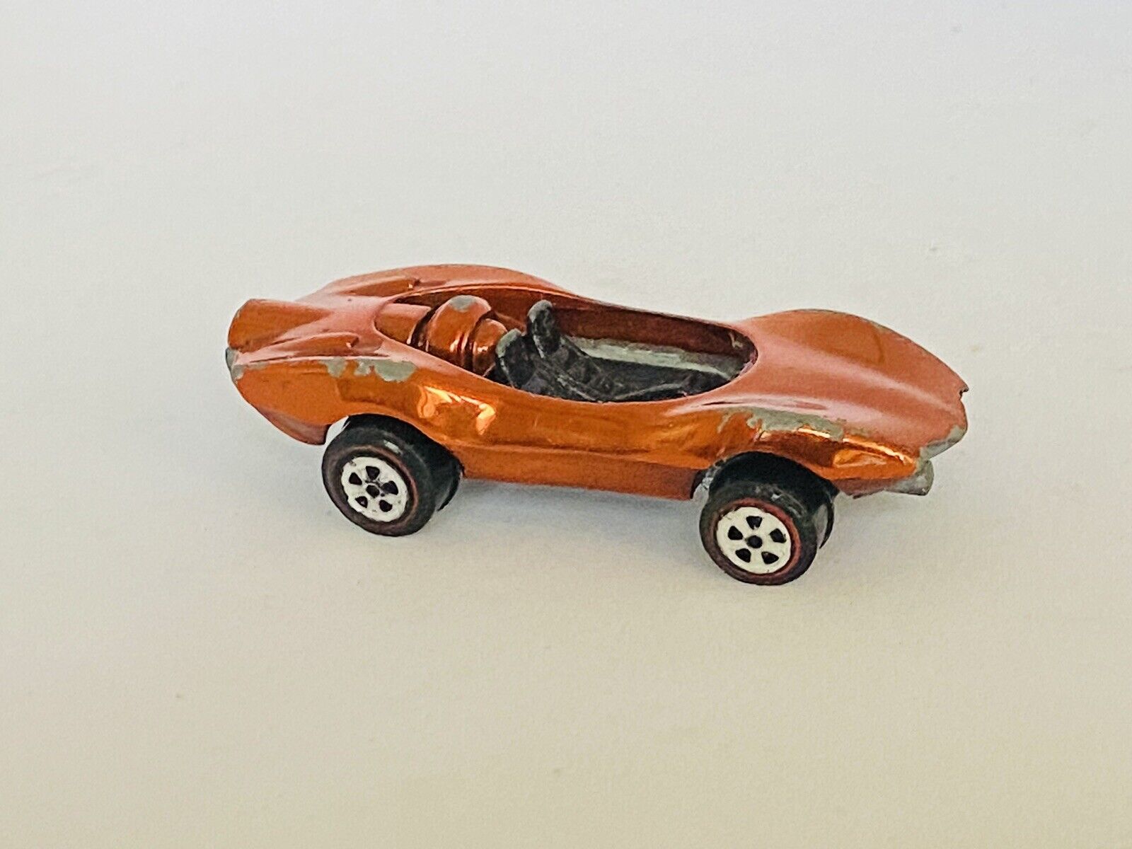 Vintage  1969 Johnny Lightning Topper “Custom Turbine” Orange Redline Wheels