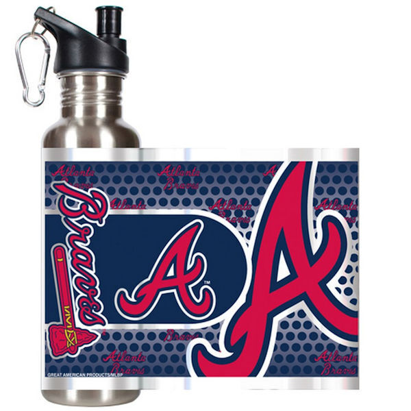 MLB Atlanta Braves Stainless Steel Water Bottle With Wrap