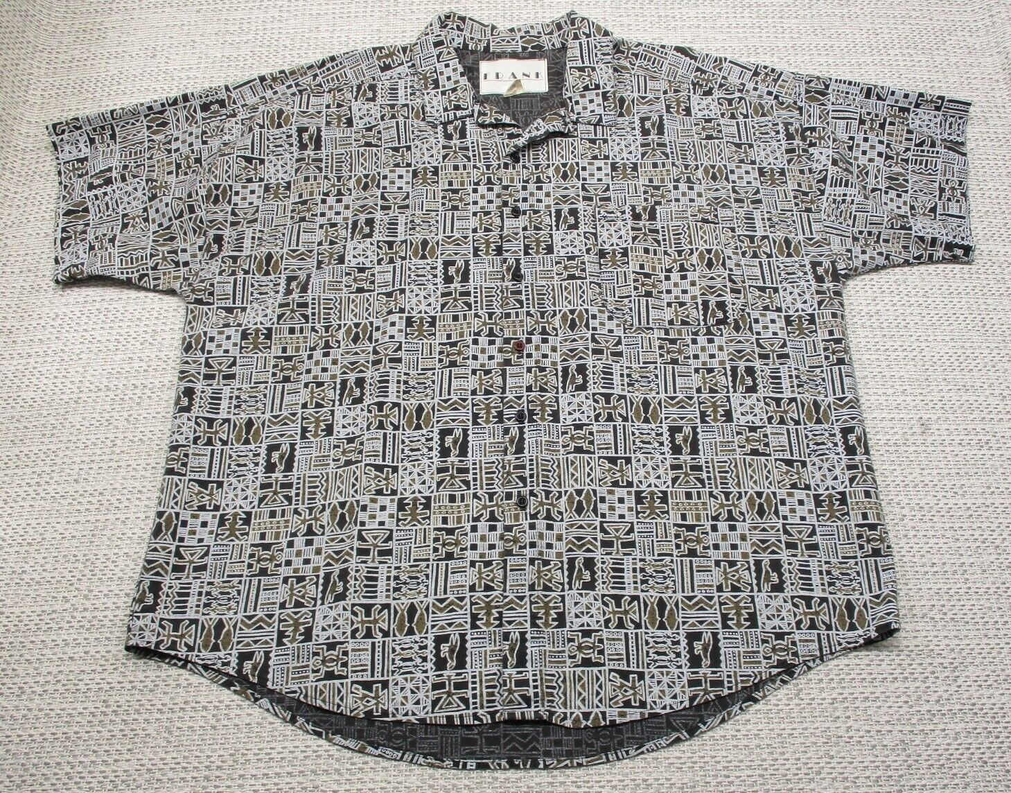 Vintage Frank Shirt Mens XL Button Up Short Sleeve 80s 90s Casual Camp USA Made