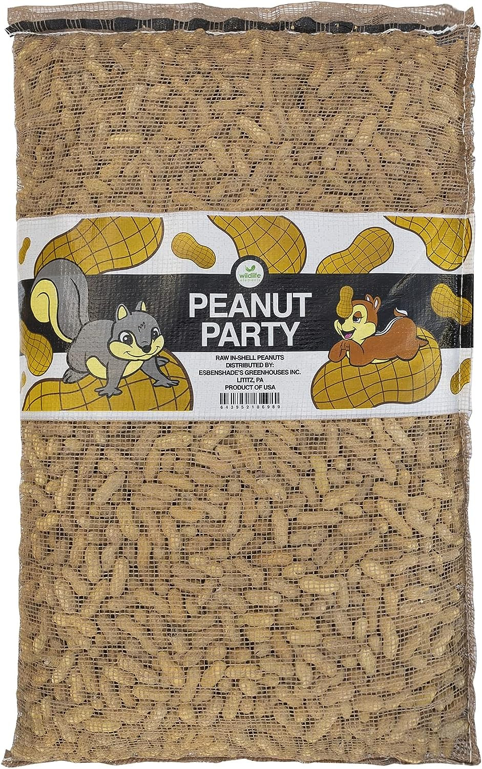 Peanut Party In-Shell Peanuts for Birds, Squirrels, Wild Animal Food, 25 Pound B