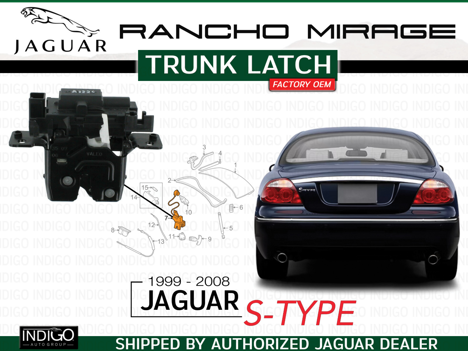 JAGUAR OEM 2004 1 2-2008  S-Type Trunk Latch XR856390