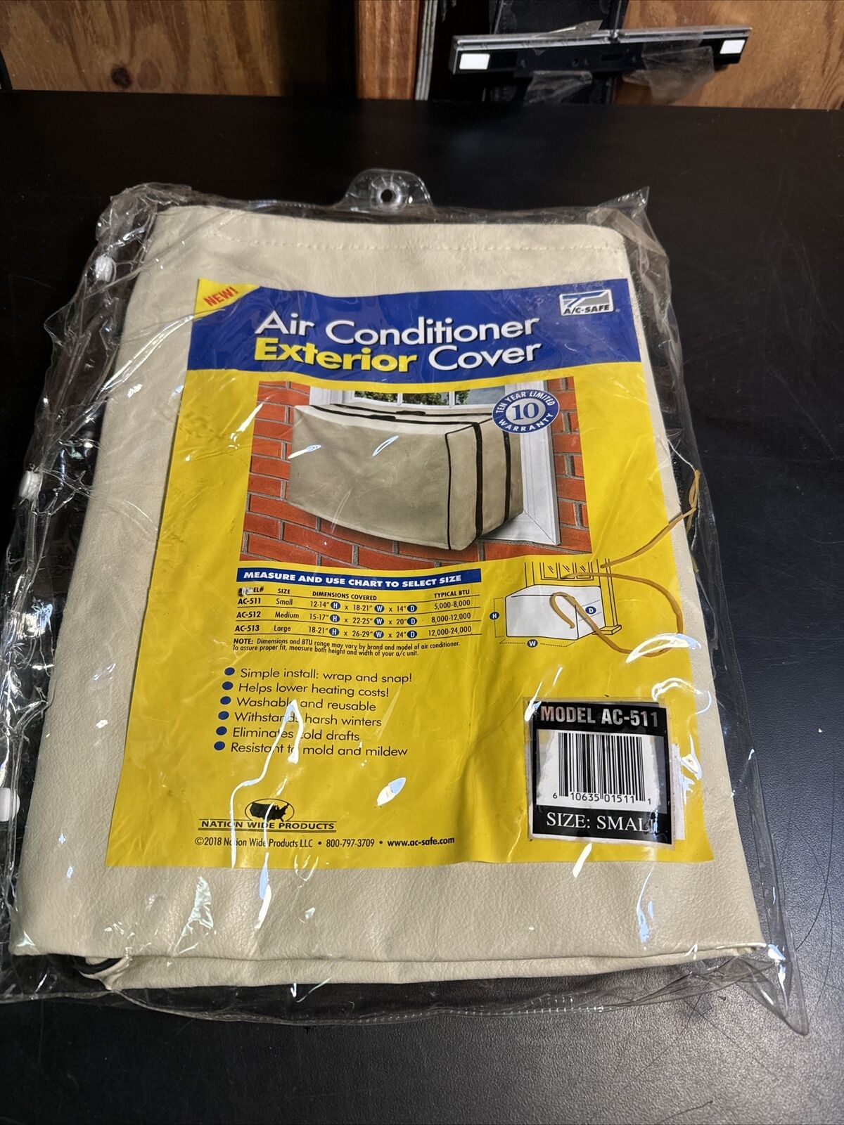 A/C Safe AC-511 Air Conditioner Exterior Small Cover, Tan