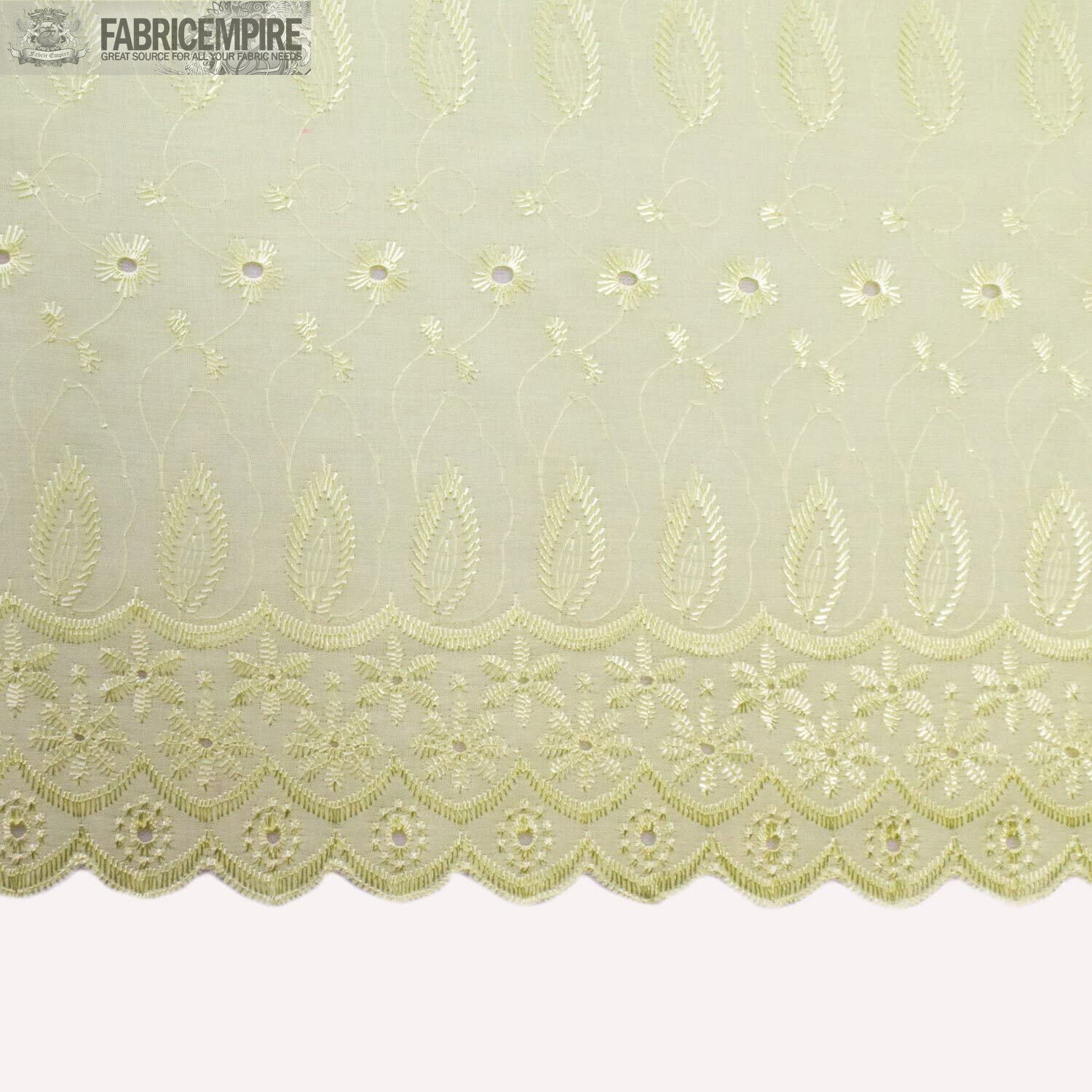 Daisy in Leaf 100% Cotton Embroidered Eyelet Fabric 42\