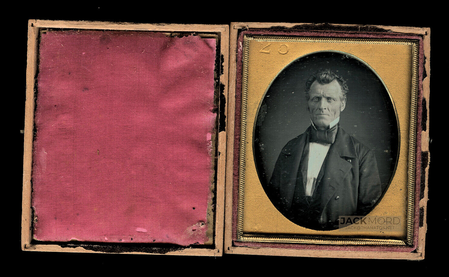 Unusual Mat Stamped with #25 - 1/6 Daguerreotypes Of A Man Rare Ooak