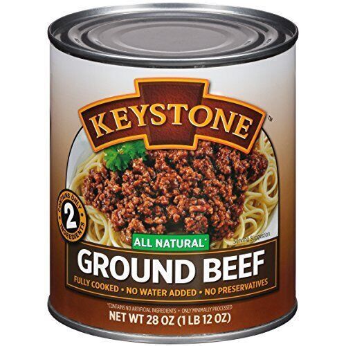 Keystone Meats All Natural Ground Beef Fully Cooked Food 28oz No Preservatives ✅
