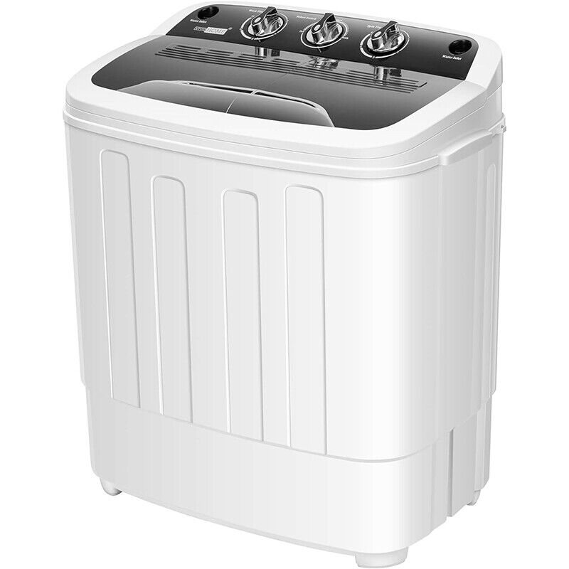 Portable Mini Compact Twin Tub Washing Machine 13.5lbs Washer & Spin-dryer Combo