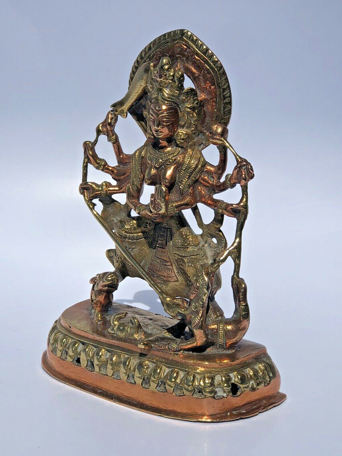 vtg collectable Solid Brass and Copper Lord Shiva Handcrafted Statue 6.5''