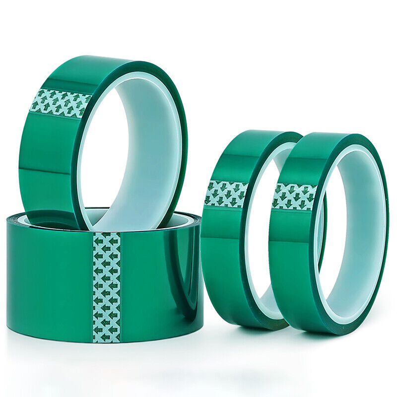 5 Roll Heat Resistant PET Green Tape High Temperature 33m(100ft)/Roll Width 30mm