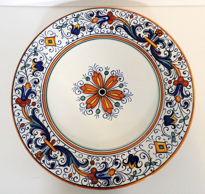 Grazia Deruta For Williams Sonoma Tuscany Floral Round Platter Made In Italy
