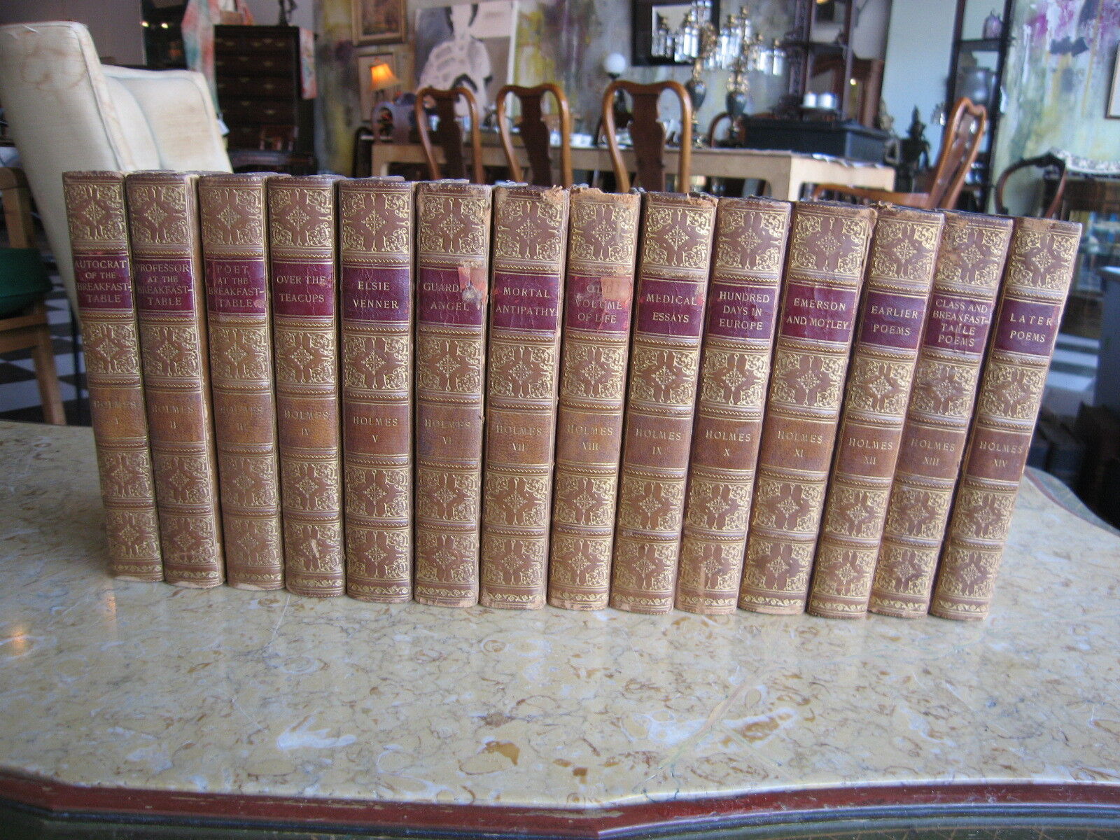 Antique Complete 14 Vol. Set of The Writings of Oliver Wendell Holmes Riverside