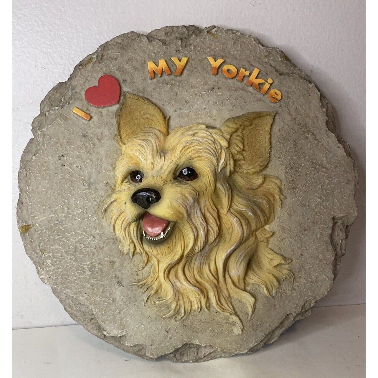 Spoontiques I Love My Yorkie Garden Stepping Stone Hanging Wall Decor 3D Looking