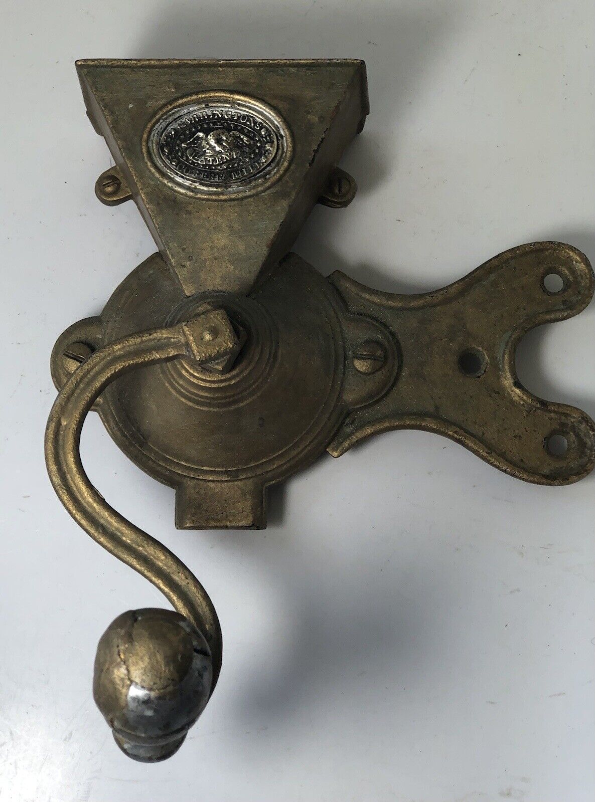 Antique 19th Century Carringtons Patent Coffee Mill / Grinder Wall Mount
