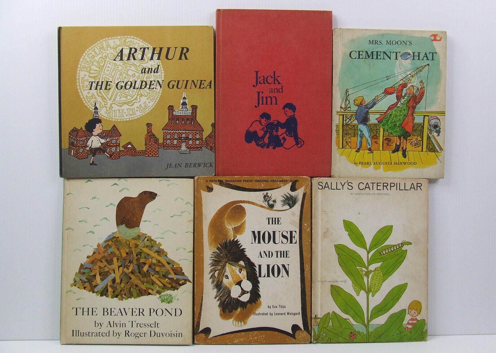 Lot of 6 Vintage 1960s Childrens Books Mouse & The Lion, Jack & Jim, Beaver Pond