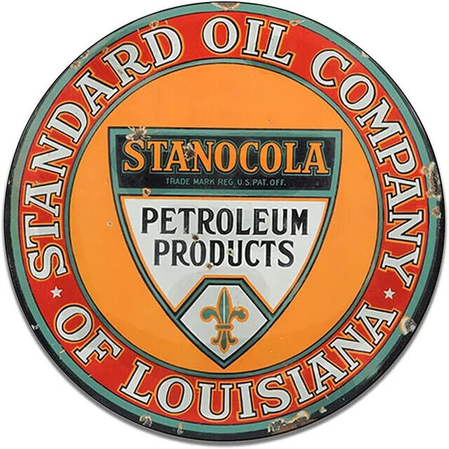 Vintage Gas Standard Motor Oil Sign Reproduction Vintage Metal Signs round 