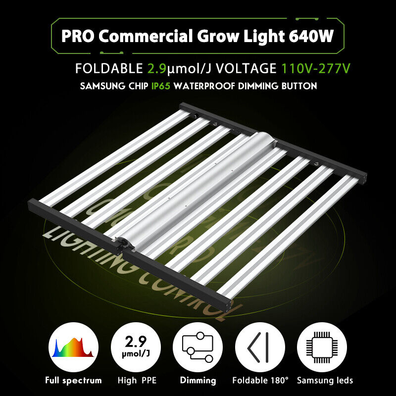 640W Spider Samsung Bar LED Grow Lights Hydroponics Commercial Indoor Lamp 6X6FT