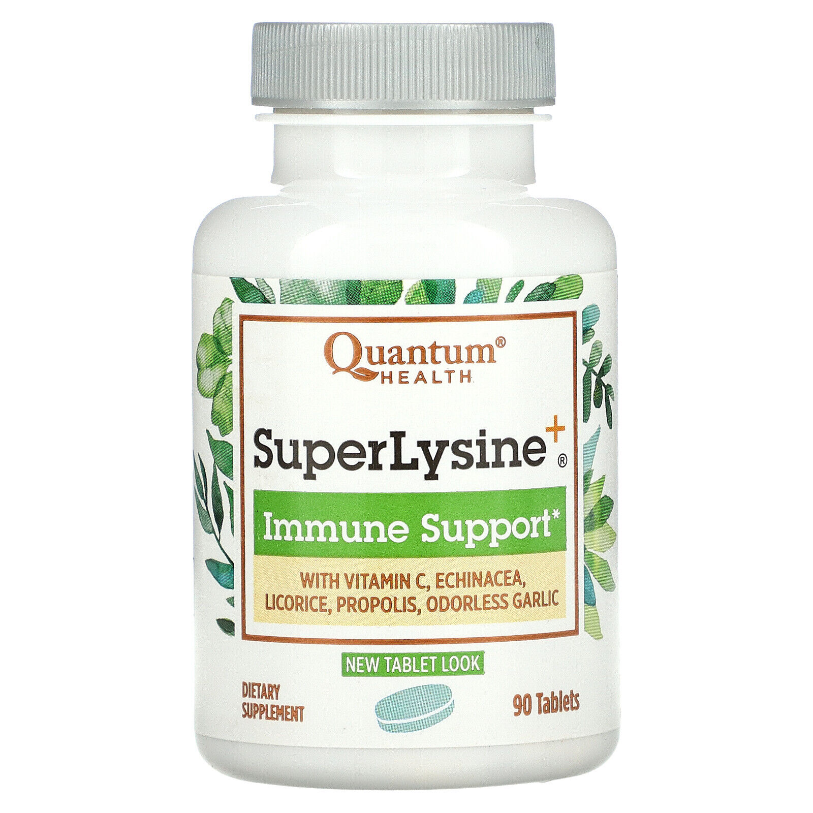 Quantum Health Super Lysine  Immune System 90 Tablets Milk-Free, No Artificial
