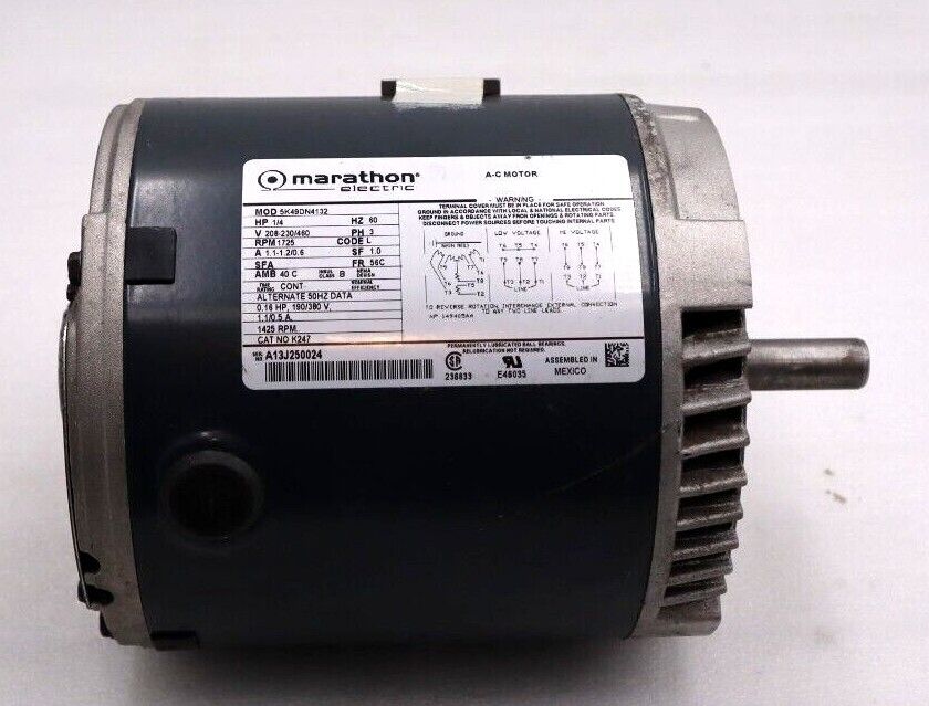 MARATHON 5K49DN4132 AC Motor 1/4 HP PH 3 1725 RPM #L-253